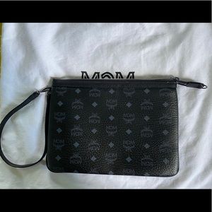 MCM black wristlet